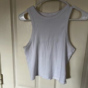 Anthropologie White Ribbed Tank Top